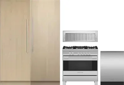 5 Piece Package Includes Refrigerator, Freezer, Range, Hood And Dishwasher
